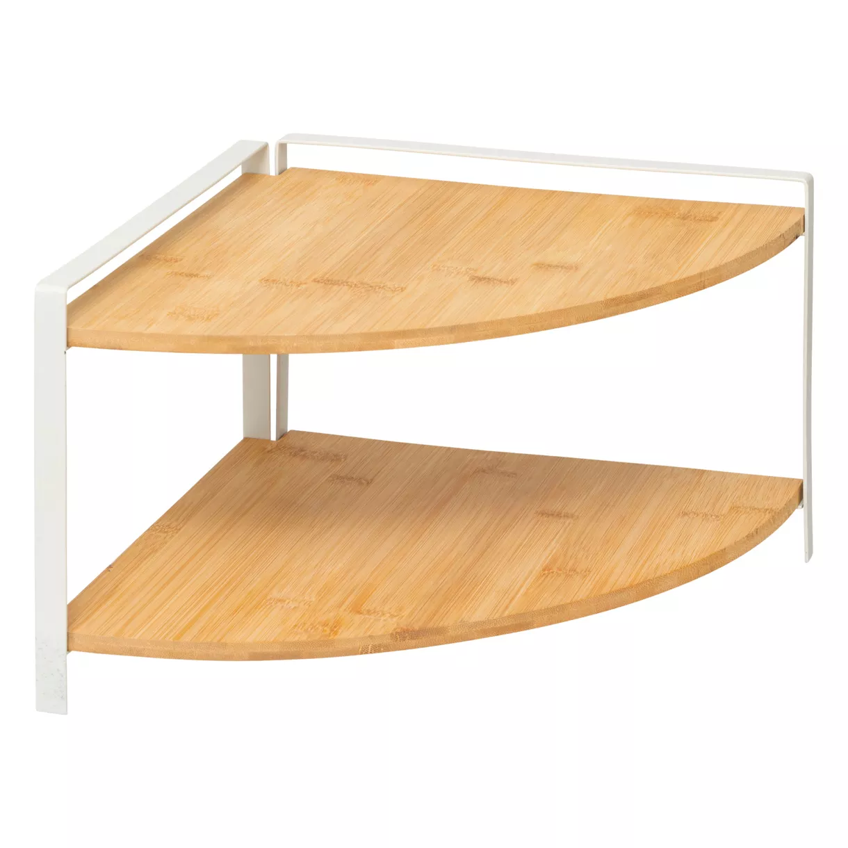 eminza Etagère d'angle bois 2 niveaux (H20 5 cm) Ordera Blanche