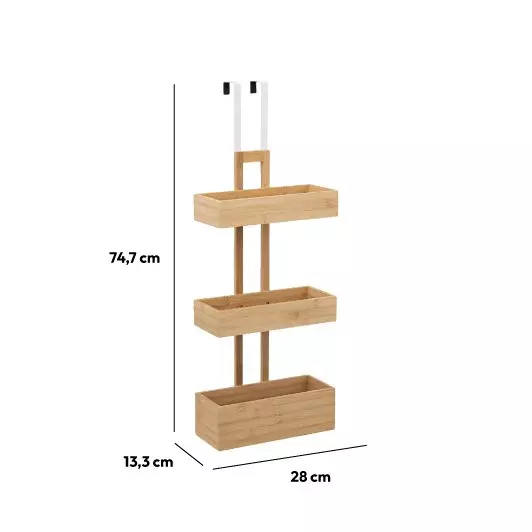 Eminza Etagère De Porte 3 Niveaux (H74 Cm) Bambou Naturel