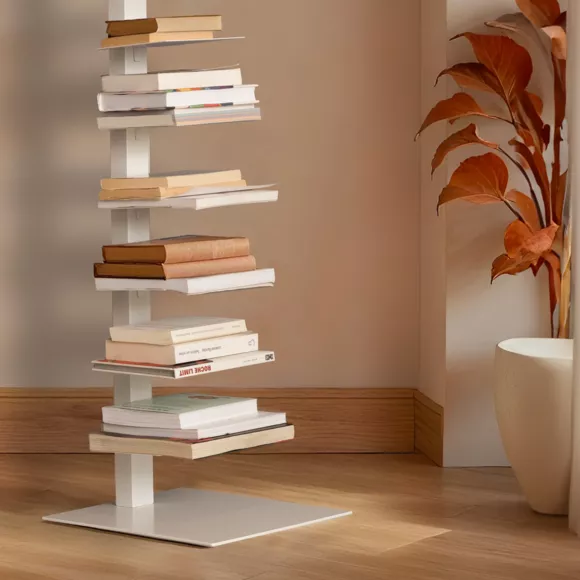 Eminza Etagère De Rangement 10 Niveaux (H150 Cm) Book Blanc