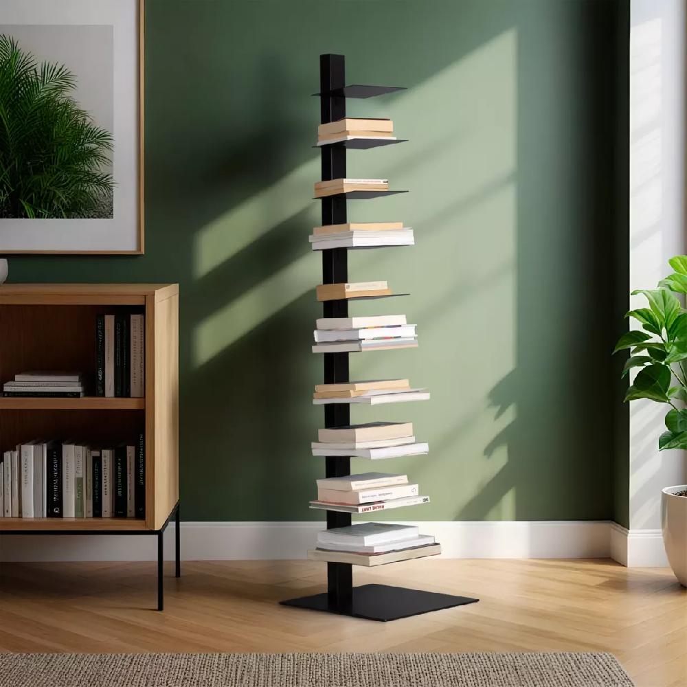 eminza Etagère de rangement 10 niveaux (H150 cm) Book Noir