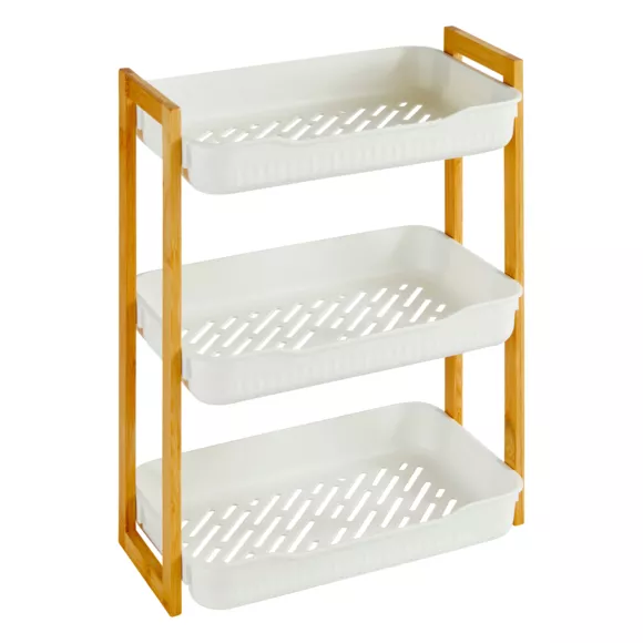 Eminza Etagère De Salle De Bain 3 Niveaux (H45 Cm) Natureo Blanc