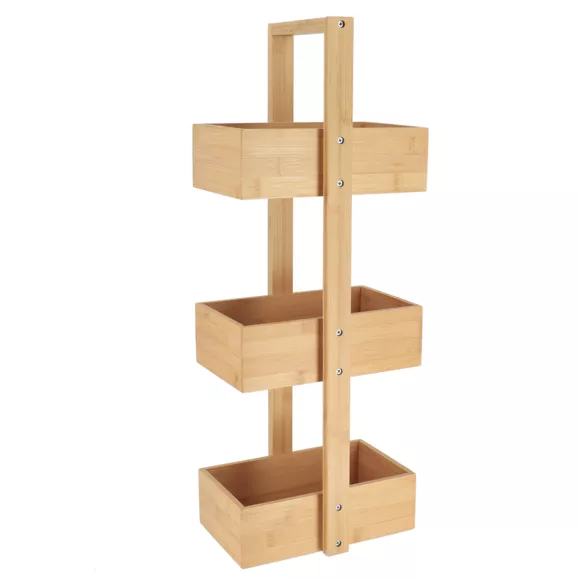 Eminza Etagère De Salle De Bain 3 Niveaux (H66 Cm) Bambou Naturel