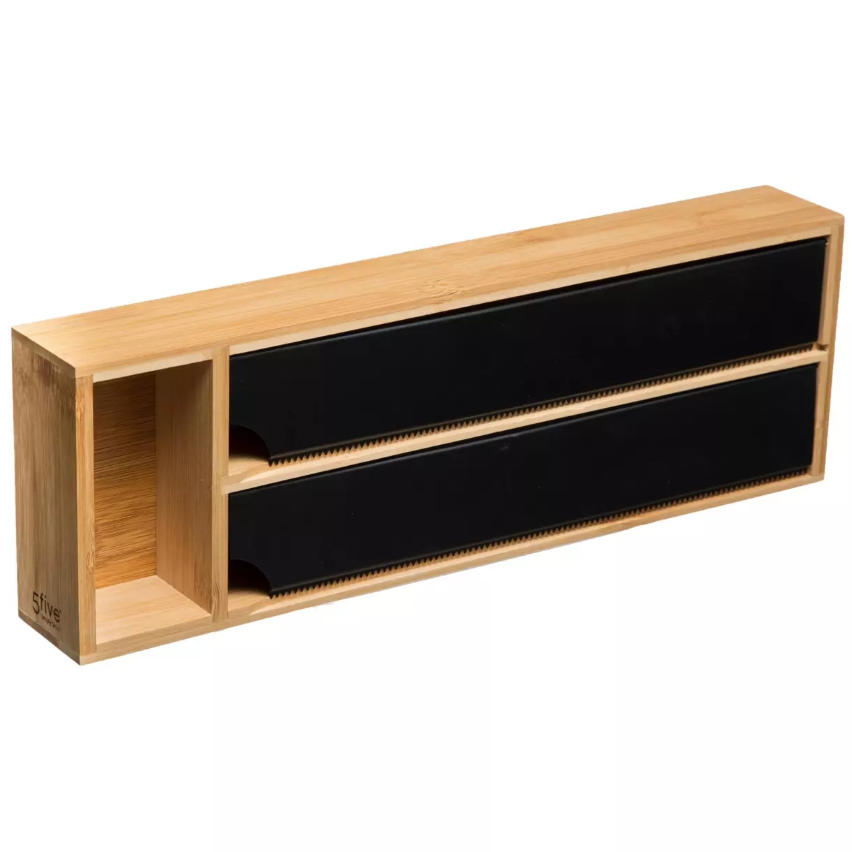 eminza Etagère dérouleurs et compartiment (39 x 13 cm) Bambou Noir
