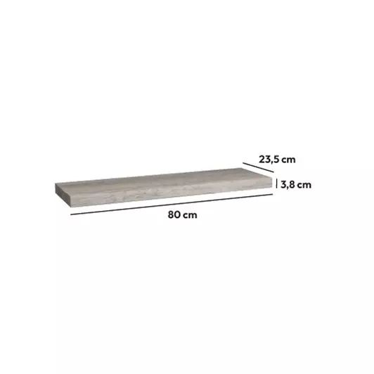 Eminza Etagère Murale En Bois (80 Cm) Fixy Gris Chêne