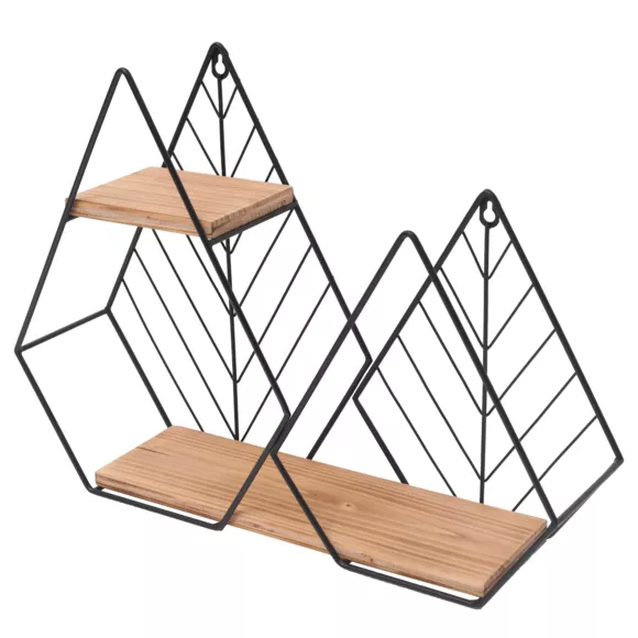 Eminza Etagère Murale En Bois Et Métal (48 X H36 Cm) Urban Loft Noir