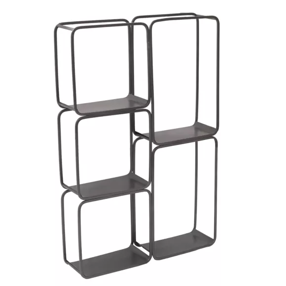 Eminza Etagère Murale En Métal 5 Niveaux (H 77cm) Rétro Gris Anthracite