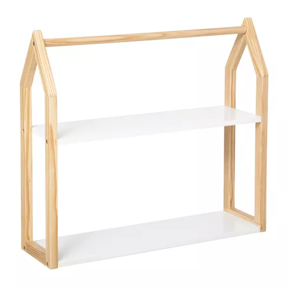 Eminza Etagère Murale Enfant Bois (H50 8 Cm) Maison Blanche