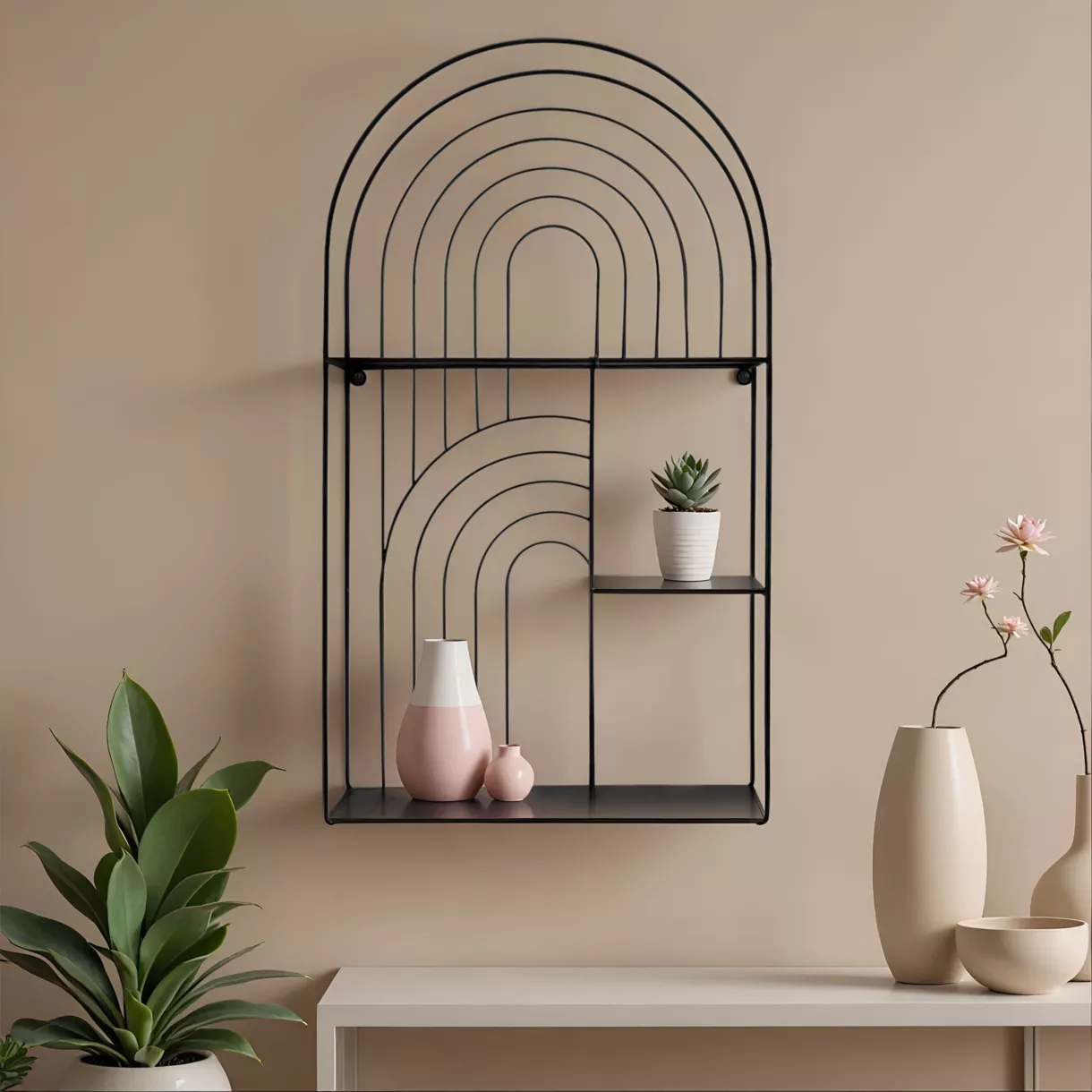 eminza Etagère murale métal 3 plateaux (H70 cm) Tiggy Noir