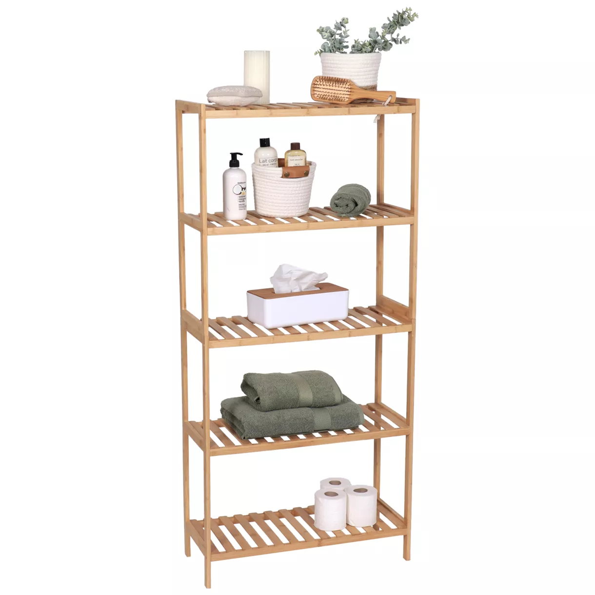 eminza Etagère rangement en bambou (H130 cm) Harmonie Naturel