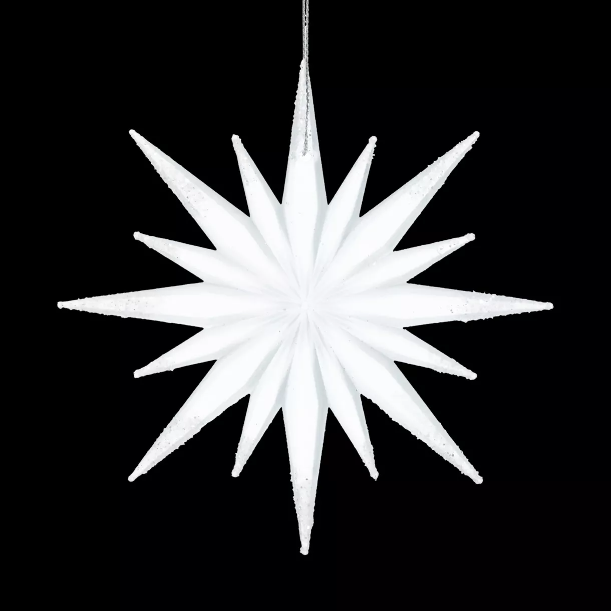 eminza Étoile à suspendre (H12 cm) Nuit de Noël Blanc