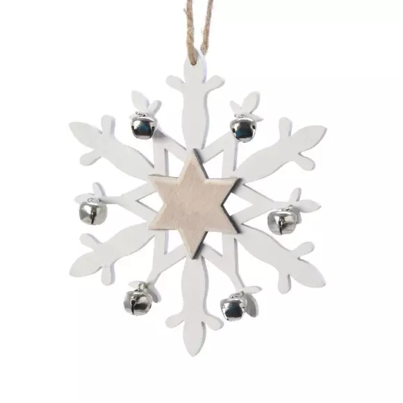 Eminza Etoile De Noël à Suspendre (H14 Cm) Flicka Blanc