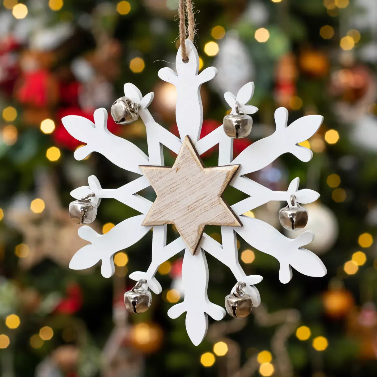 eminza Etoile de Noël à suspendre (H14 cm) Flicka Blanc
