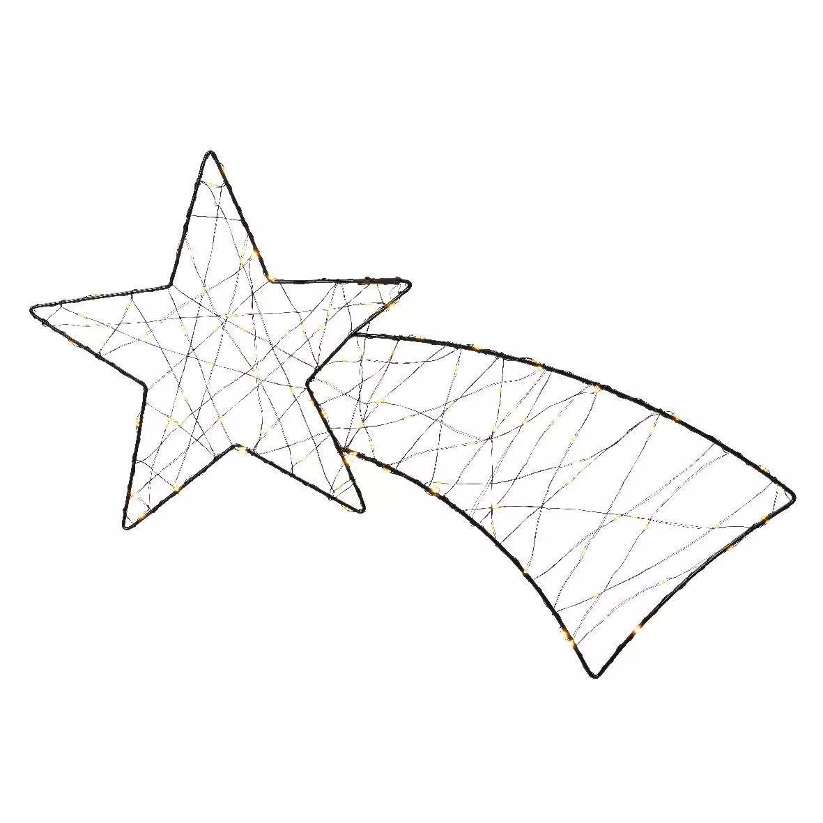 eminza Étoile filante lumineuse 100 LED (H48 cm) Sky Blanc chaud