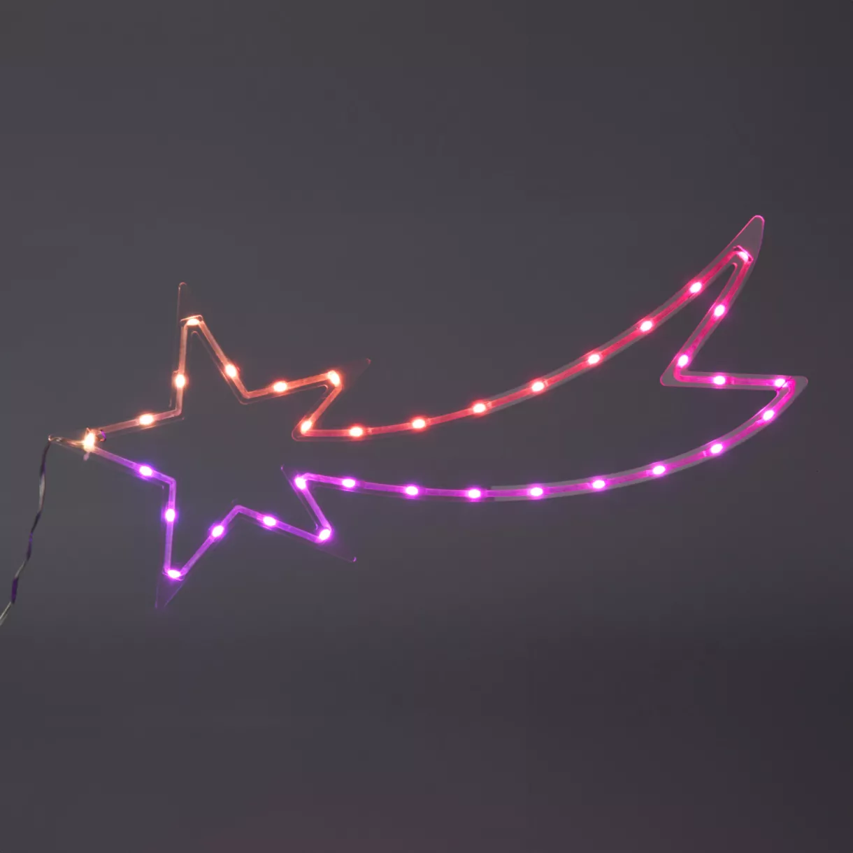 eminza Étoile filante lumineuse néon 35 LED H25 cm Star Multicolore