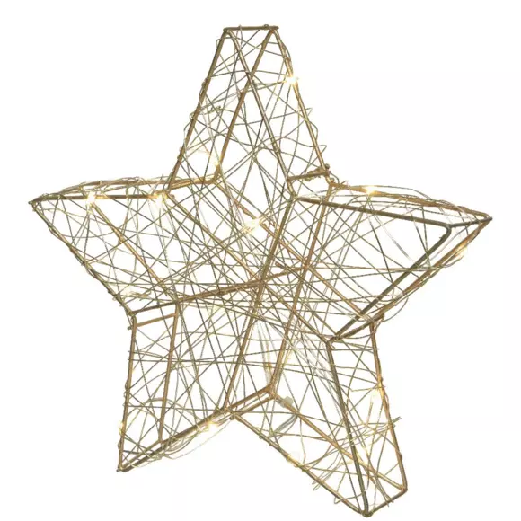 Eminza Étoile Lumineuse à Piles 15 LED (H19 Cm) Antartica Blanc Chaud