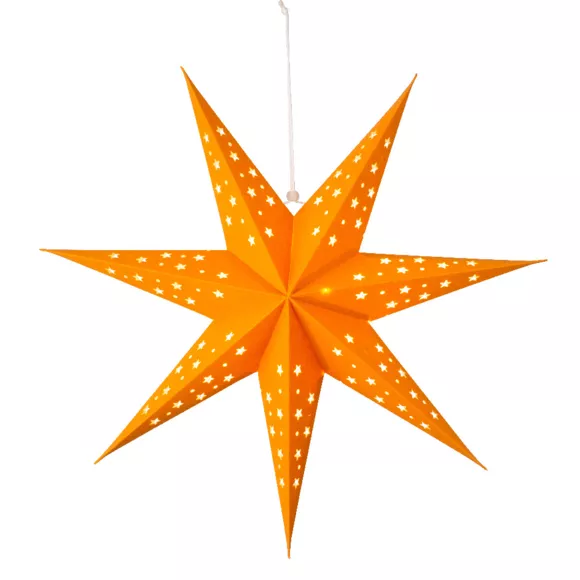 Eminza Etoile Lumineuse à Suspendre (H40 Cm) Origami Stella Ambre Et Blanc Chaud