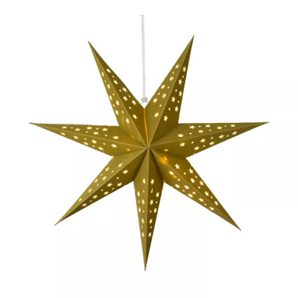 Eminza Etoile Lumineuse à Suspendre (H40 Cm) Origami Stella Vert Et Blanc Chaud