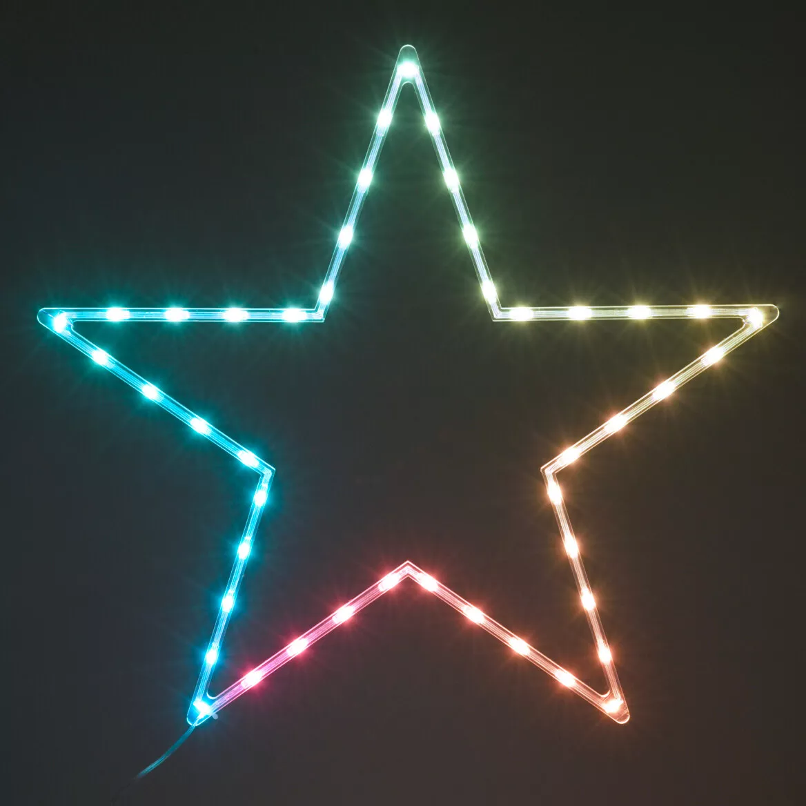 eminza Étoile lumineuse néon 45 LED H60 cm Star Multicolore