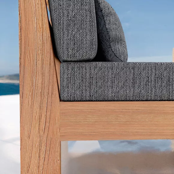 Eminza Fauteuil D'angle De Jardin Bois D'acacia Bornéo Gris Anthracite