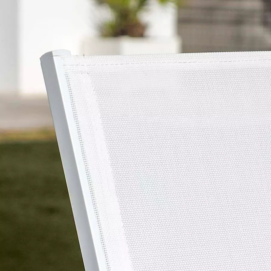 Eminza Fauteuil De Jardin Aluminium Empilable Murano Blanc