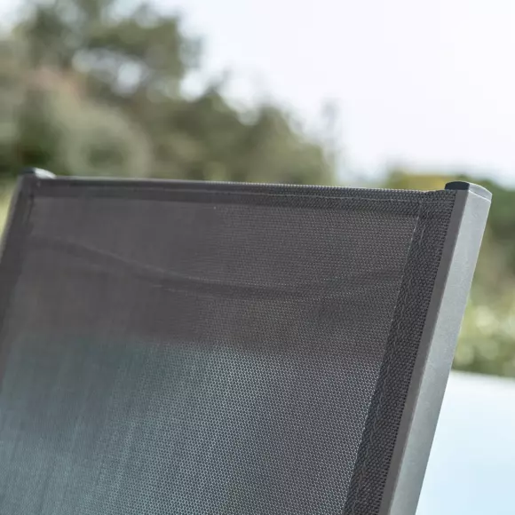 Eminza Fauteuil De Jardin Aluminium Empilable Murano Gris Anthracite