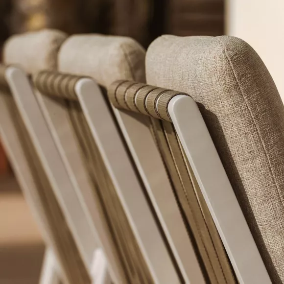 Eminza Fauteuil De Jardin Aluminium Long Beach Blanc Cendré