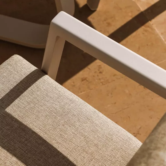 Eminza Fauteuil De Jardin Aluminium Long Beach Blanc Cendré