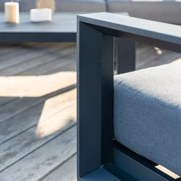 Eminza Fauteuil De Jardin Détente En Aluminium Elba Gris Anthracite