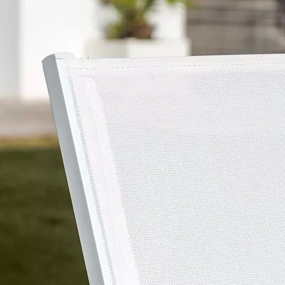 Eminza Fauteuil De Jardin Dossier Haut Aluminium Empilable Murano Blanc