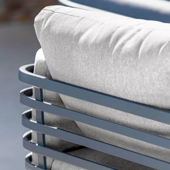 Eminza Fauteuil De Jardin En Aluminium Monte Carlo Gris Anthracite Et Gris Clair