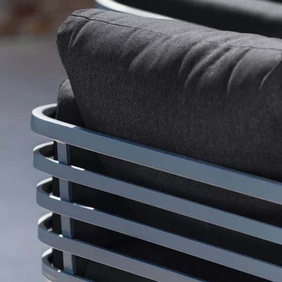 Eminza Fauteuil De Jardin En Aluminium Monte Carlo Gris Anthracite