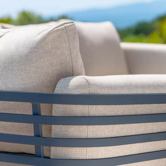 Eminza Fauteuil De Jardin En Aluminium Monte Carlo Gris Anthracite Et Taupe