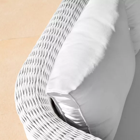 Eminza Fauteuil De Jardin En Résine Tressée Calvi Blanc