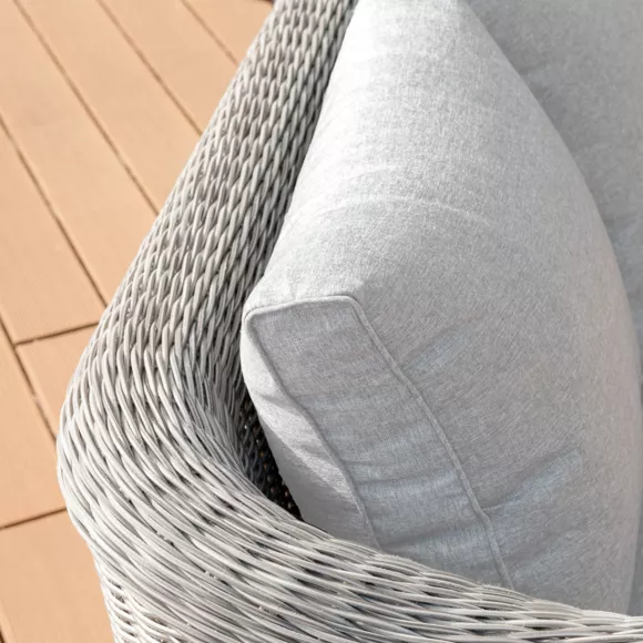 Eminza Fauteuil De Jardin En Résine Tressée Calvi Gris Clair
