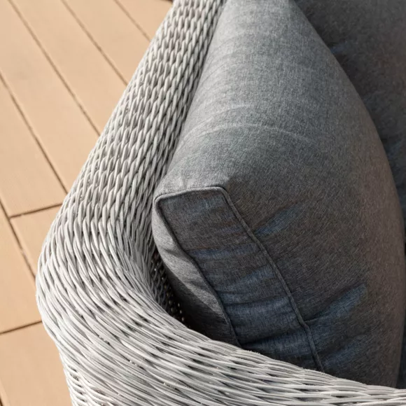 Eminza Fauteuil De Jardin En Résine Tressée Calvi Gris Et Gris Foncé