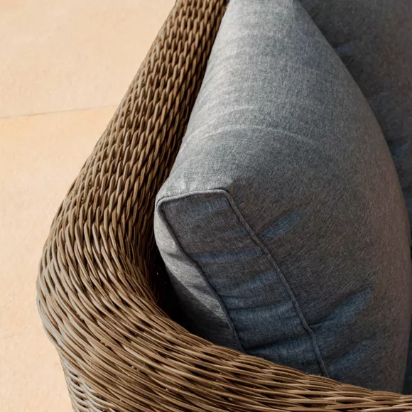 Eminza Fauteuil De Jardin En Résine Tressée Calvi Sépia Et Gris Foncé