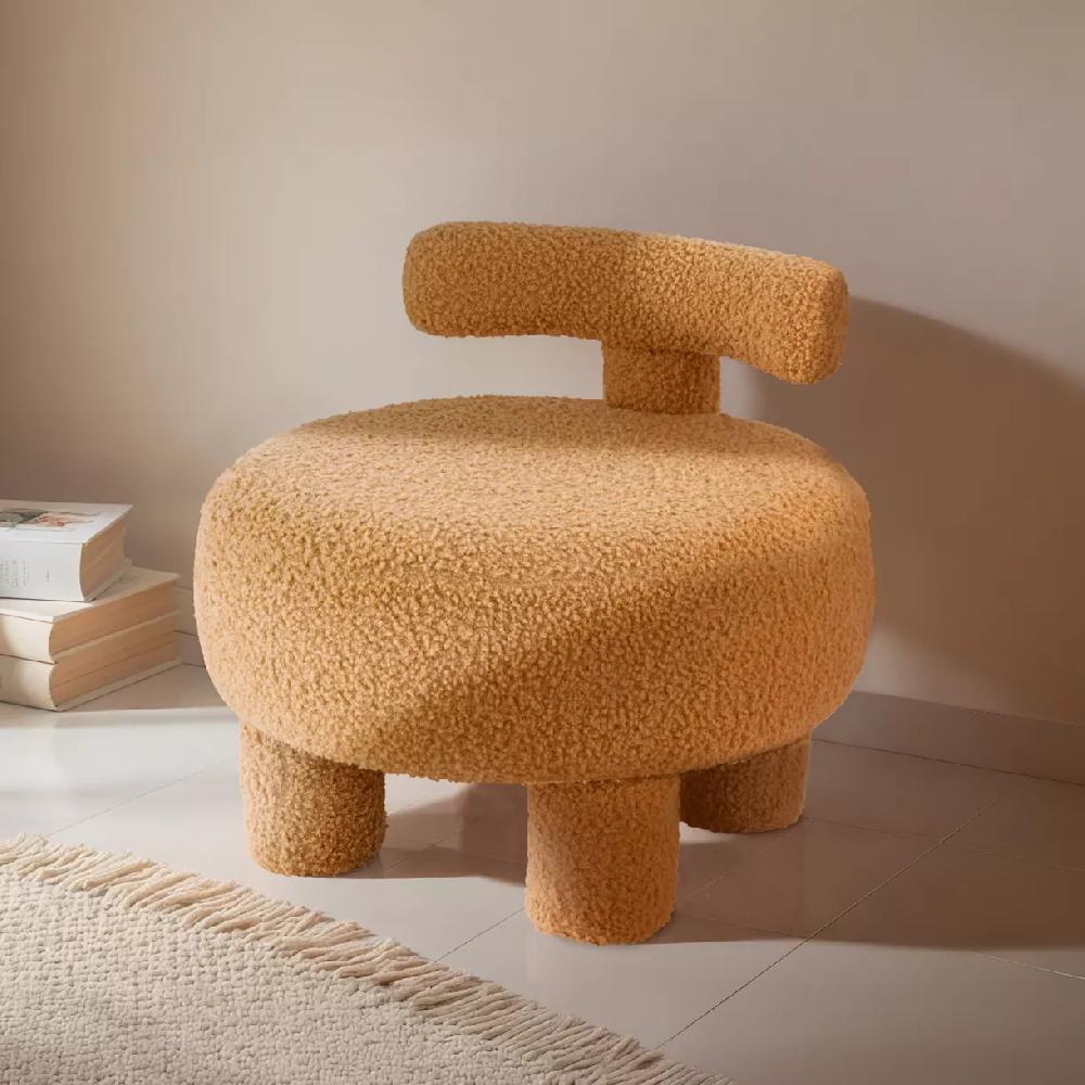 eminza Fauteuil enfant bouclette (H45 cm) Jade Jaune ocre