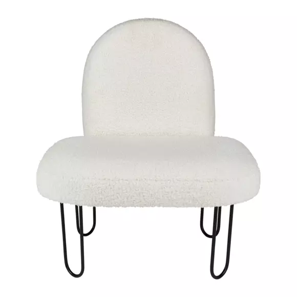 Eminza Fauteuil Enfant Velours (H50 Cm) Augustin Blanc