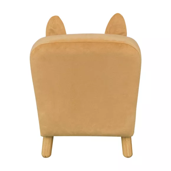 Eminza Fauteuil Velours Enfant (H50 Cm) Hippo Jaune Ocre