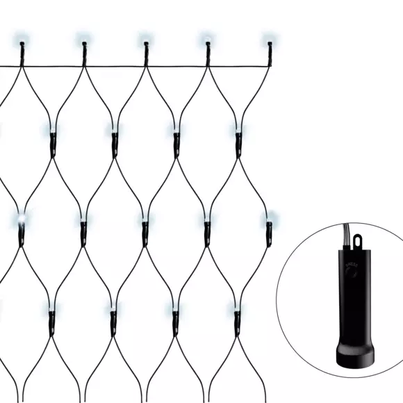 Eminza Filet Lumineux à Piles 1 80 M 192 LED Durawise Blanc Froid