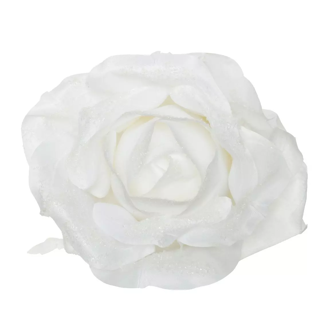 eminza Fleur de Noël avec crochet (D28 cm) Rosine Blanc