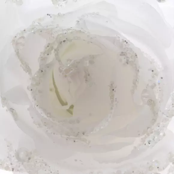 Eminza Fleur Décorative Sur Pince (D14 Cm) Rosace Blanc