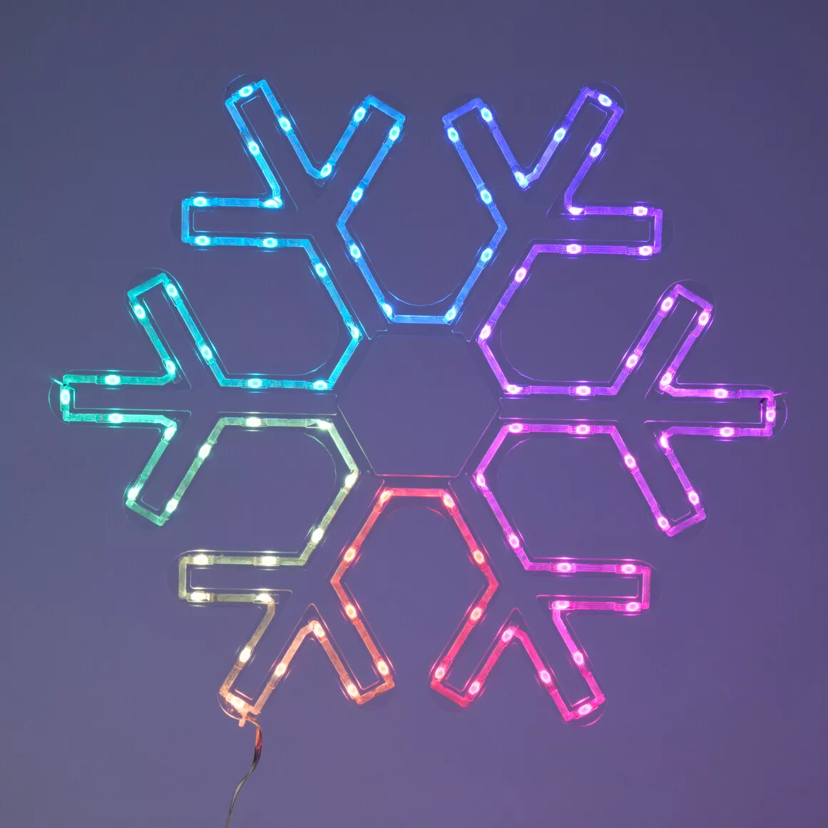 eminza Flocon de neige lumineux néon 96 LED H43 cm Multicolore