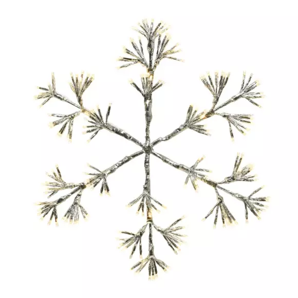Eminza Flocon Lumineux 192 LED (H48 Cm) Branches En étoile Blanc Chaud