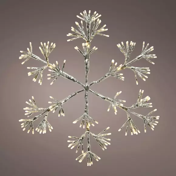 Eminza Flocon Lumineux 192 LED (H48 Cm) Branches En étoile Blanc Chaud