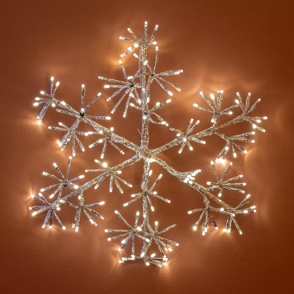 eminza Flocon lumineux 192 LED (H48 cm) Branches en étoile Blanc chaud
