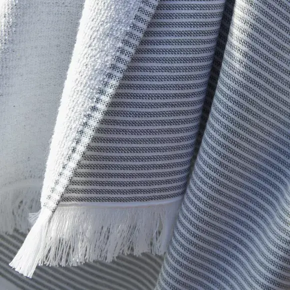Eminza Fouta Coton Et éponge (95 X 180 Cm) Naël Gris Galet