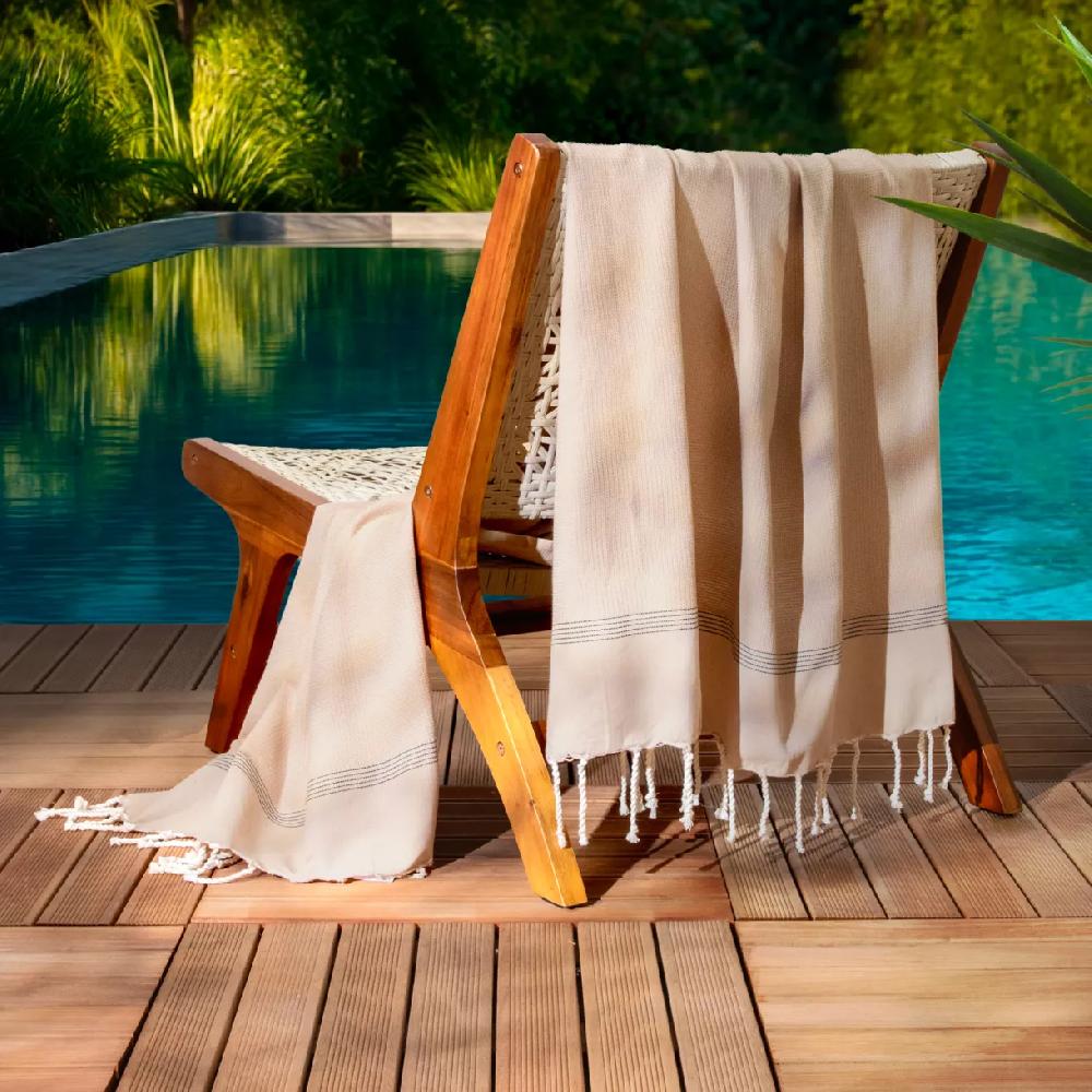 eminza Fouta coton recyclé (100 x 200 cm) Beach Beige