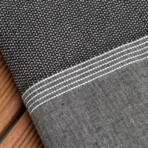 Eminza Fouta Coton Recyclé (100 X 200 Cm) Beach Noire