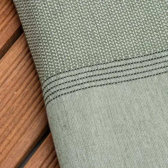 Eminza Fouta Coton Recyclé (100 X 200 Cm) Beach Vert Kaki